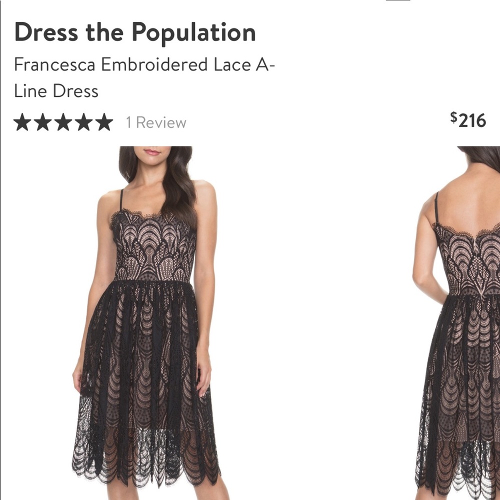 Dress the population lace black dress (size medium)